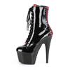 Pleaser - ADORE1020FH Plateau Laarzen, Paaldans schoenen - Paaldans schoenen - Zwart/Rood Product image